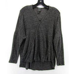 Clara Sun Woo Sweater XS Pullover Faux Wrap Dolman Sleeve V-Neck